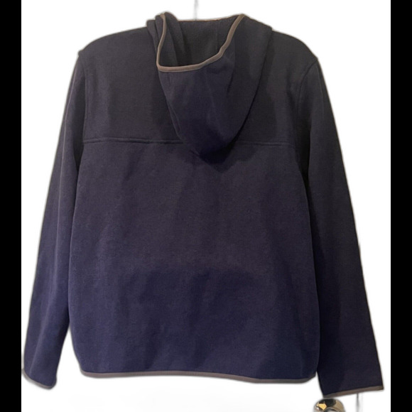LL Bean Snap Hoodie Sweater Mens L Blue Heritage Outdoor Cozy Cabin Gorp Fall - Picture 2 of 6